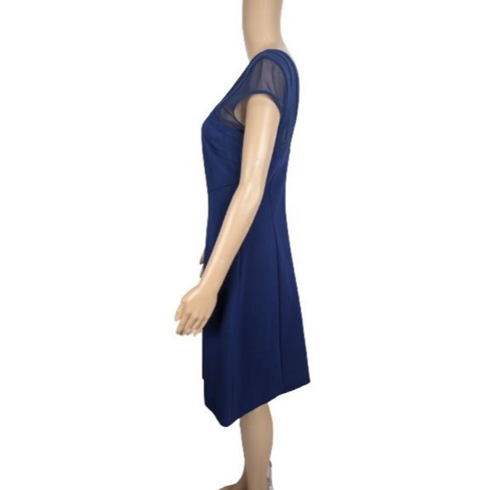 Catherine Malandrino Blue Mesh Detail Dress 8 - Picture 5 of 8